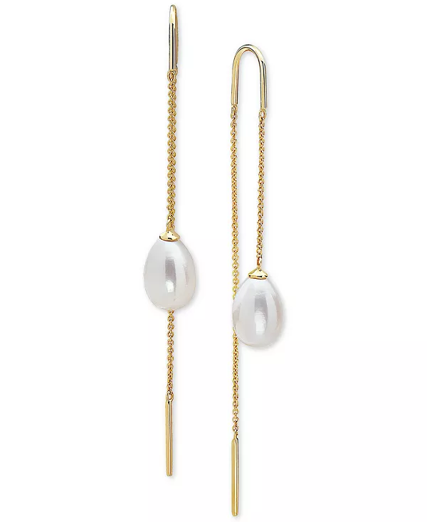 

Серьги-Нити Effy с культивированным пресноводным жемчугом (10 x 7 мм) из 14-каратного золота Effy Collection, gold