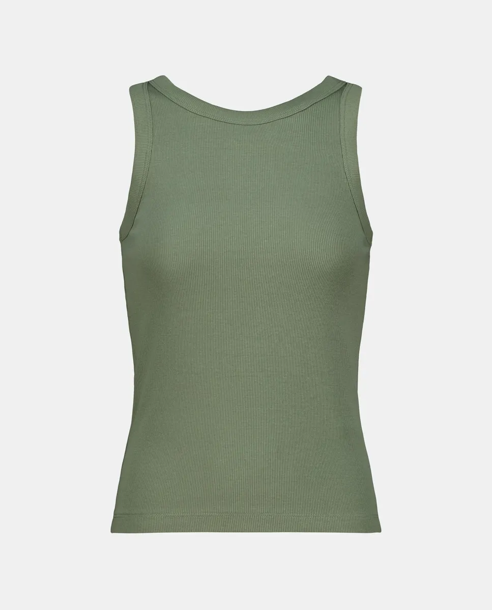 

Женский топ с ребристыми бретелями Easy Wear, хаки