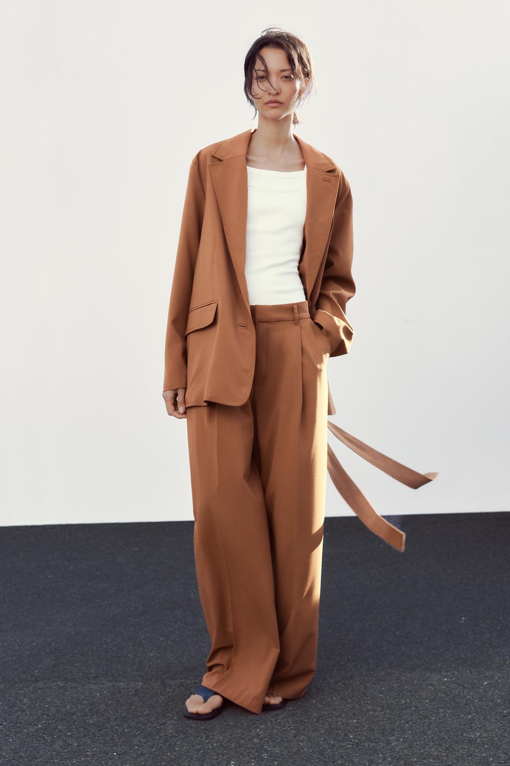 

Плиссированные брюки ZARA, цвет Caramel