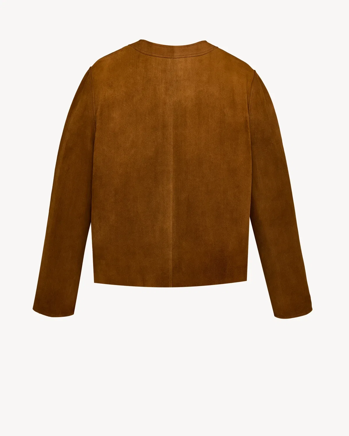 Короткая куртка из замшевой овчины Saint Laurent, коричневый — фото 2