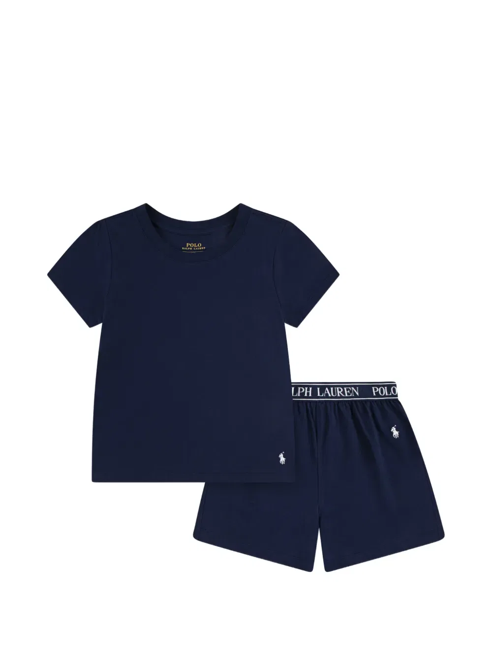 Комплект из топа и шортов с вышитым логотипом Polo Ralph Lauren Kids, синий
