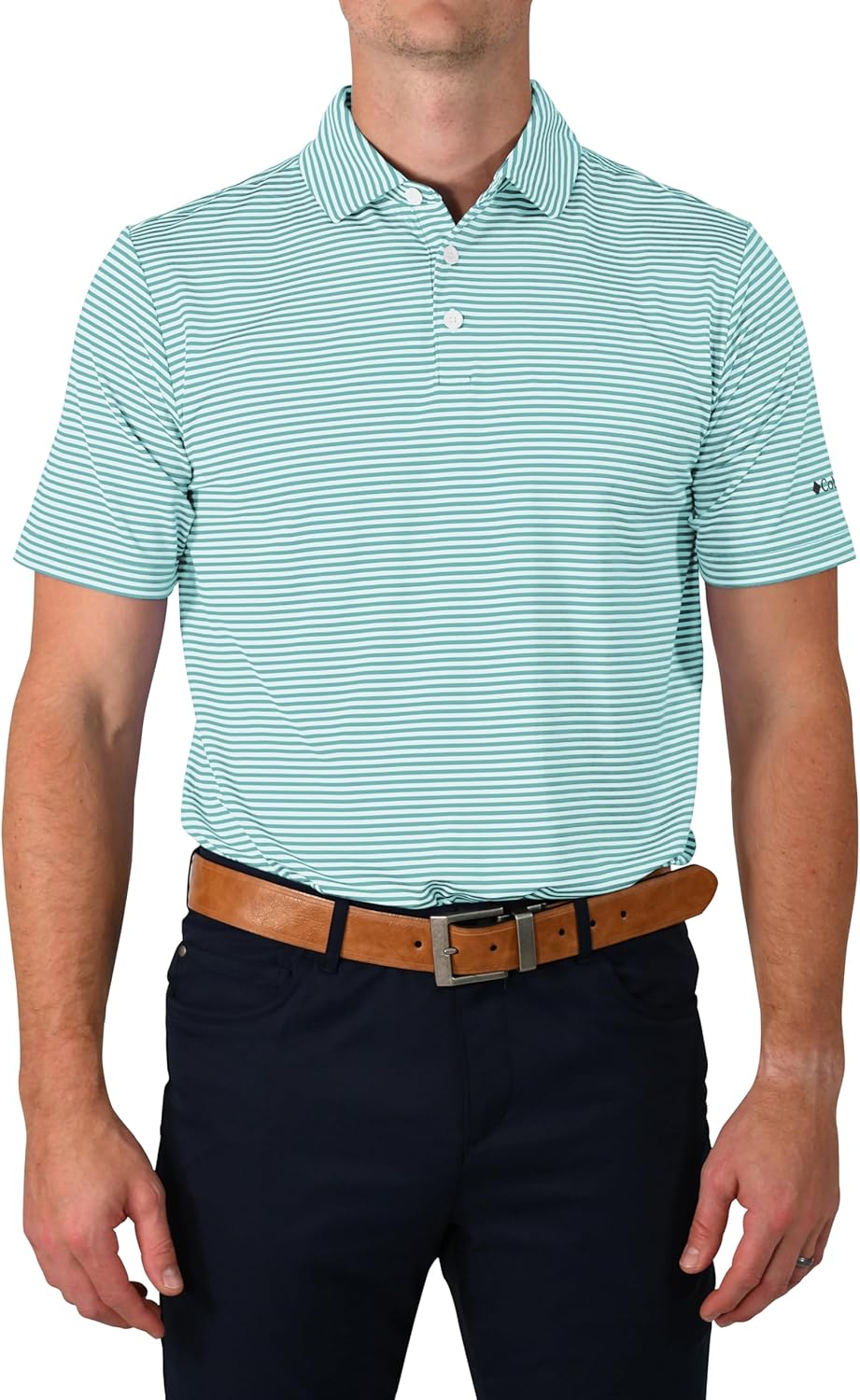 

Мужская поло для гольфа Columbia Golf Club Invite Omni Wick, легкая, с коротким рукавом, Gulf Stream