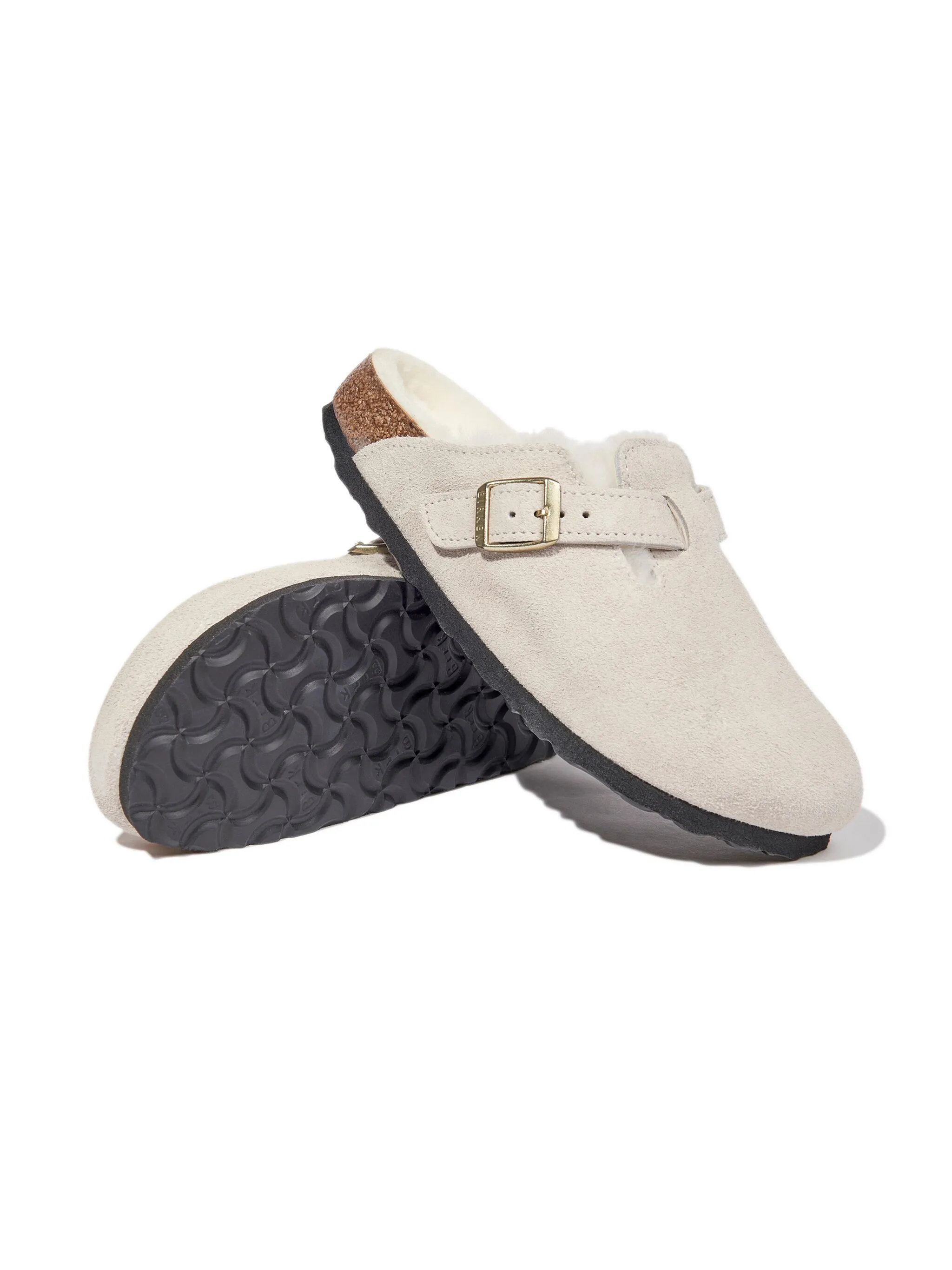 Замшевые слиперы Boston Birkenstock Kids, бежевый — фото 2