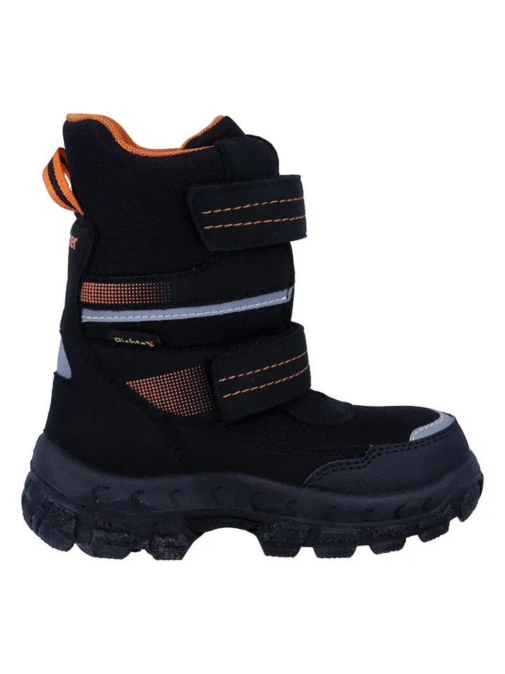 Зимние сапоги с отражающими элементами Richter Shoes черный/оранжевый
