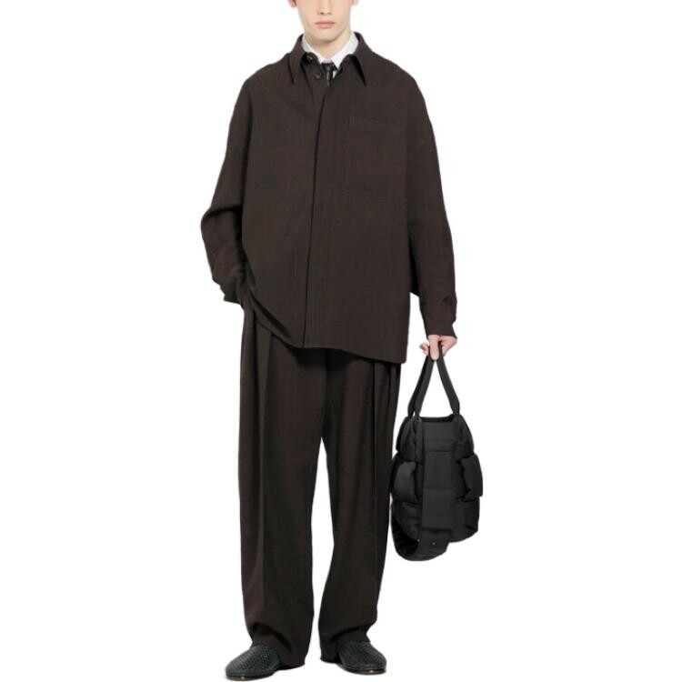 Рубашка мужская коричневая Bottega Veneta, коричневый — фото 2