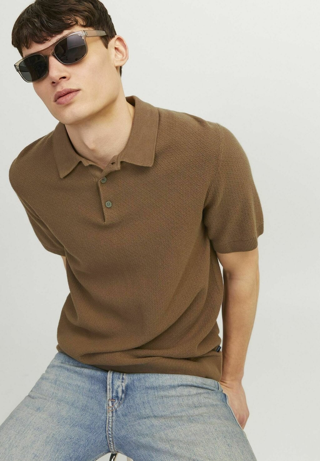 

Рубашка поло SANDRI Jack & Jones PREMIUM, коричневый