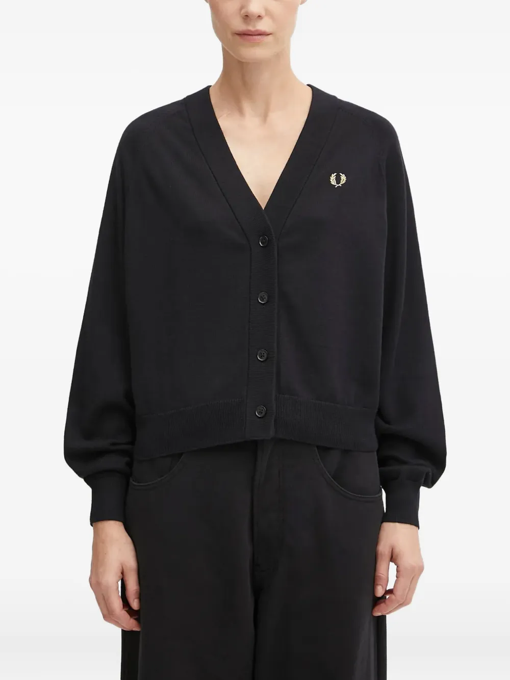 

Кардиган с вышитым логотипом Fred Perry, черный