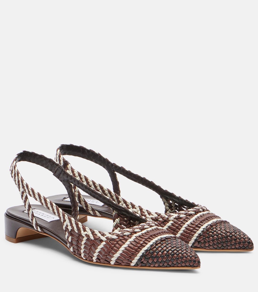 Туфли-лодочки Perro из плетеной кожи с открытой пяткой Gabriela Hearst, Chocolate Multi