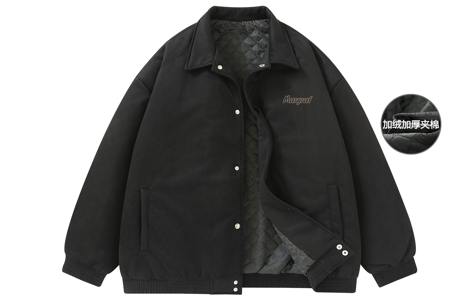 

MARGRAF Пуховик Весна Осень Зима Унисекс, Black Puffer Jacket