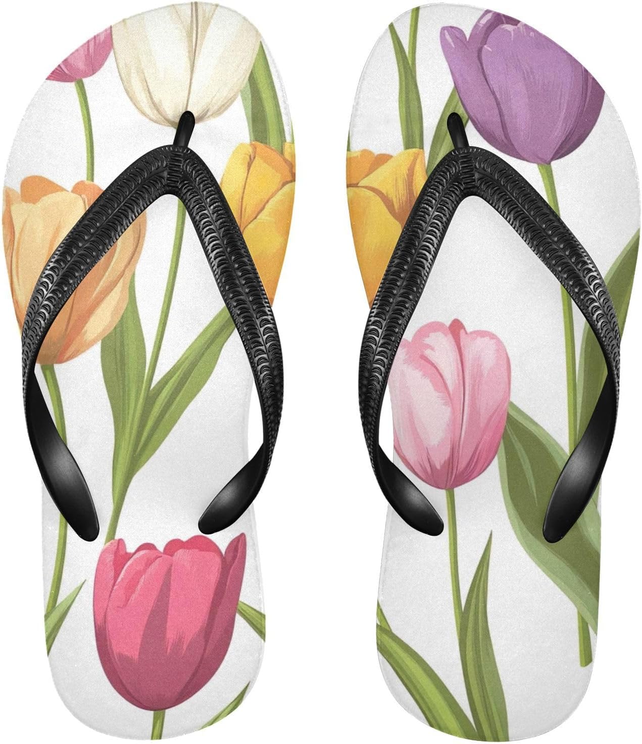 

Летние пляжные шлепанцы с желто-розовым тюльпаном для женщин и мужчин, тапочки для душа 20858933 Kfbe