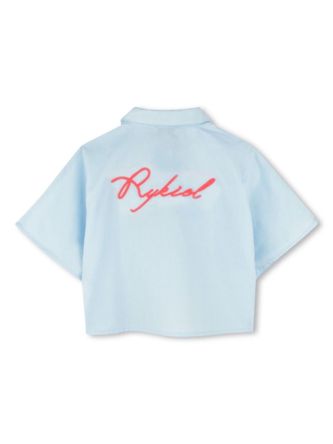 SONIA RYKIEL ENFANT рубашка с короткими рукавами и вышитым логотипом, синий — фото 2
