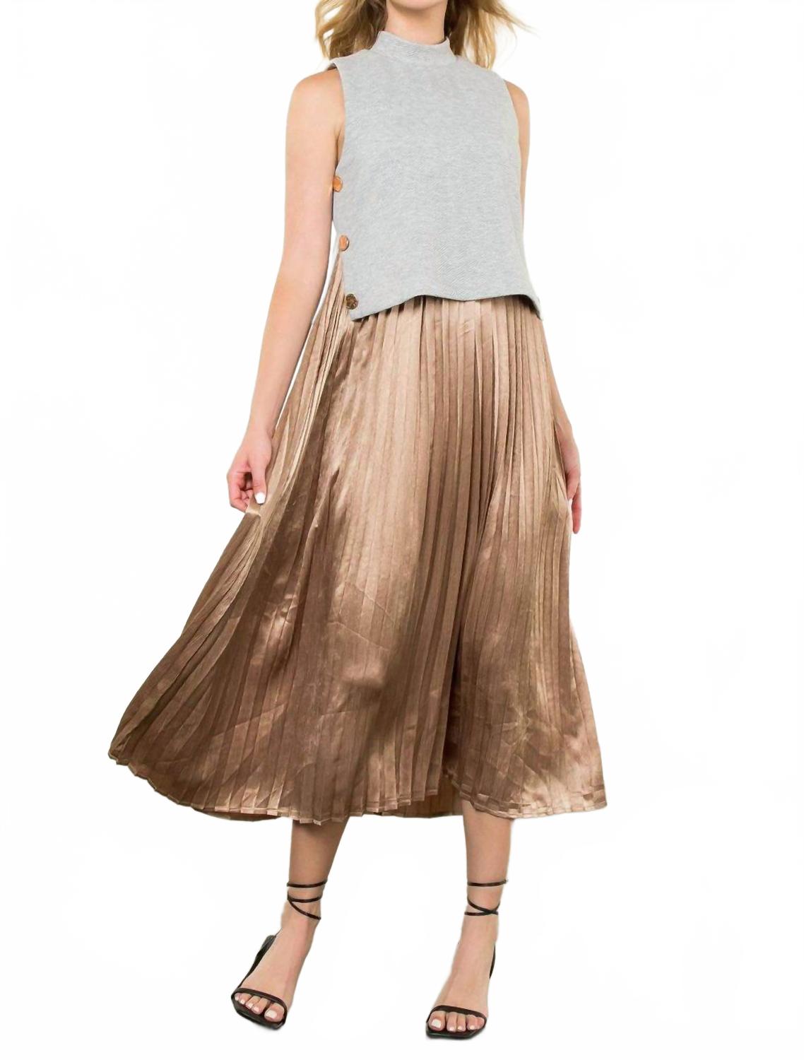 

THML Элегантное плиссированное платье-миди серого цвета