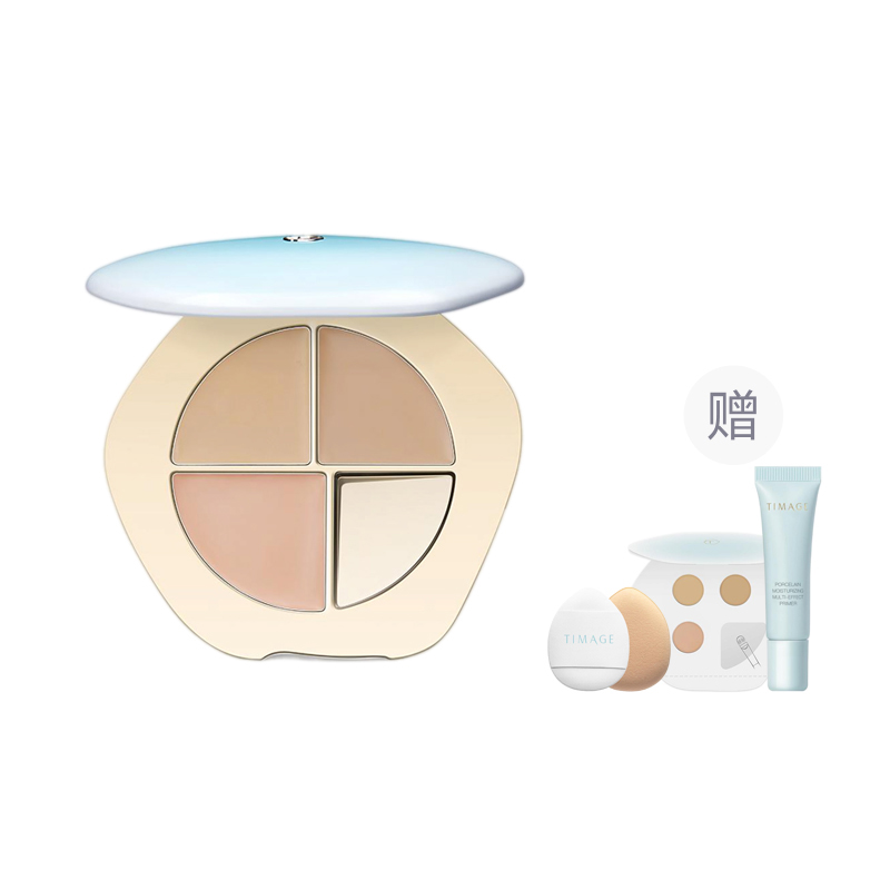 

Трехцветная палитра консилера увлажняющая осветляющая выравнивание тона кожи пуховый диск 5г TIMAGE