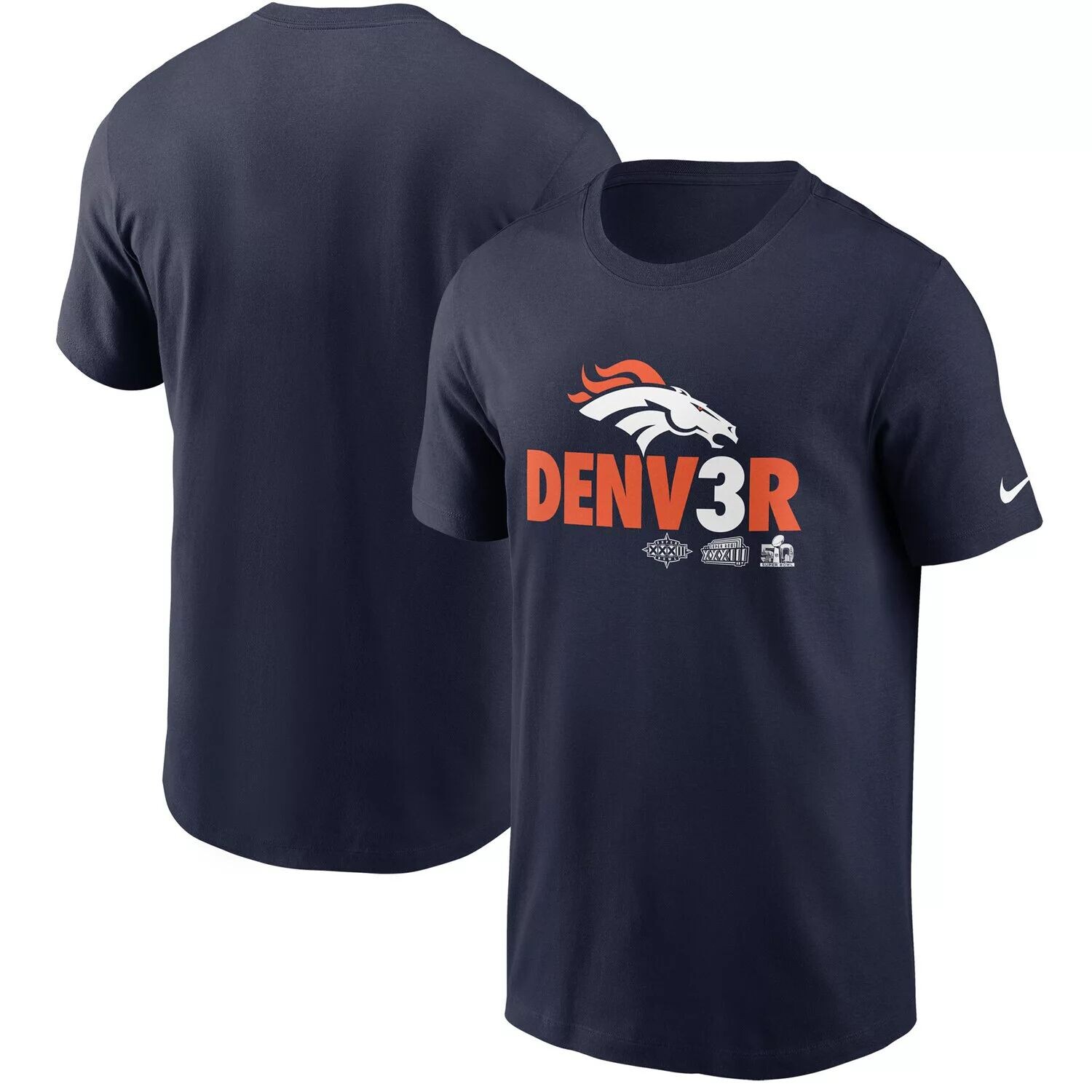 Мужская темно-синяя футболка Denver Broncos Hometown Collection Denv3r Nike — фото 4