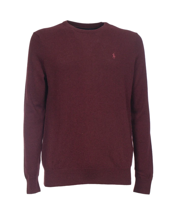 

Рваный шерстяной свитер с круглым вырезом Polo Ralph Lauren, красный
