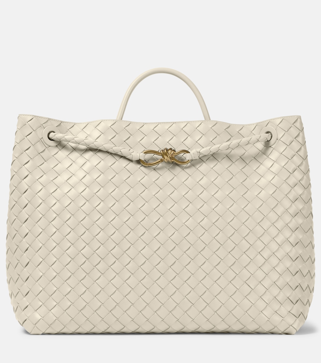 

Andiamo большая сумка-тоут из кожи Intrecciato Bottega Veneta, Sea Salt-M B-Sea Sa