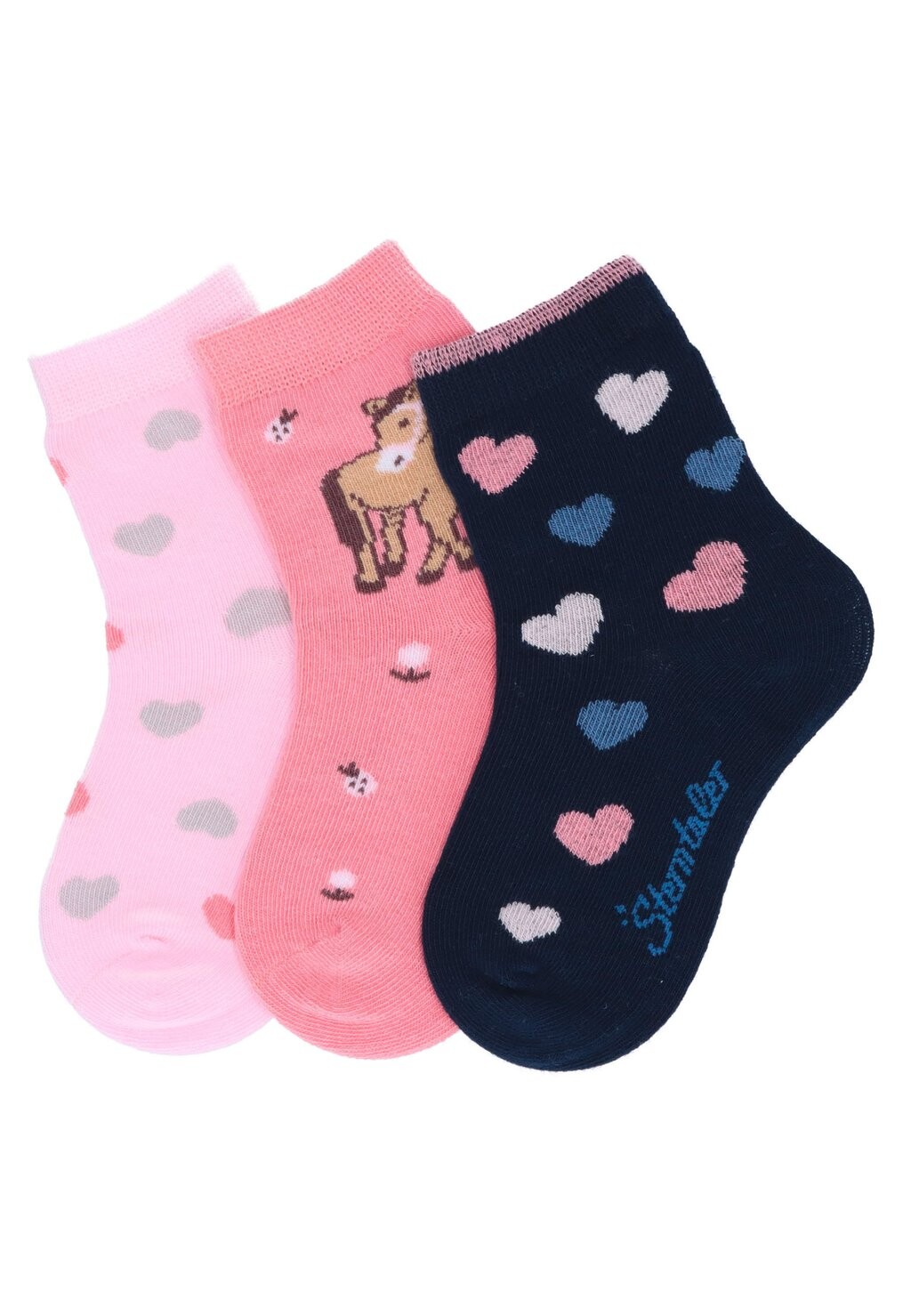 

Носки 3 PACK HEARTS Sterntaler, цвет rosa