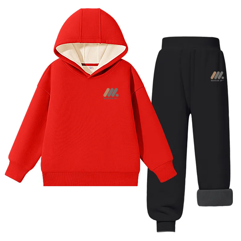 Детская повседневная худи для спорта WARRIOR, Red/H Three Round-Shaped Column Logo K-Black/H Three Round-Shaped Column Logo K