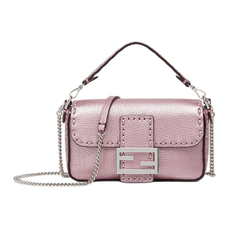

Кожаная сумка через плечо, миниатюрная женская сумка розового цвета FENDI