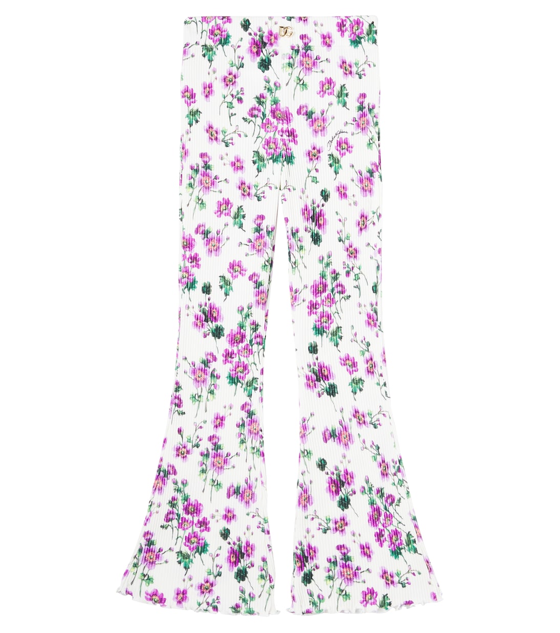 

Расклешенные брюки из хлопка с цветочным принтом Costa Dolce&Gabbana Kids, Violette Rade F.Pann