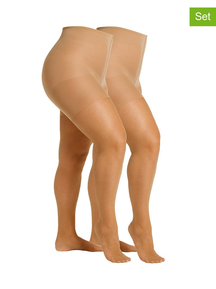 

Camano Комплект из 2 пар: леггинсы "Basic Curvy" светло-коричневого цвета, плотность 20 ден