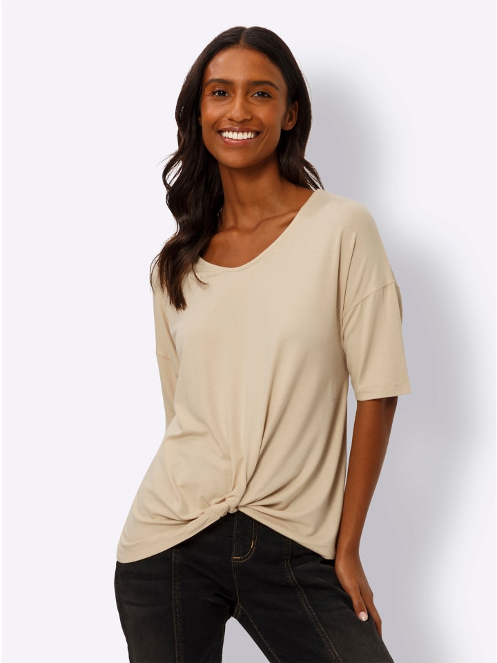 

Рубашка с короткими рукавами песочного цвета Heine