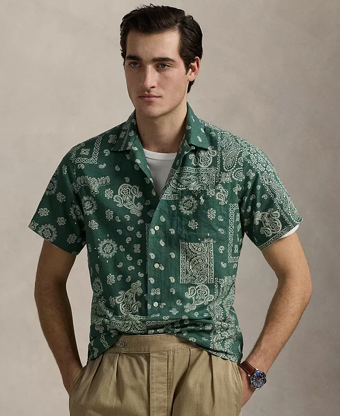 

Мужская классическая рубашка с бандана-принтом Camp Shirt Polo Ralph Lauren, мультиколор