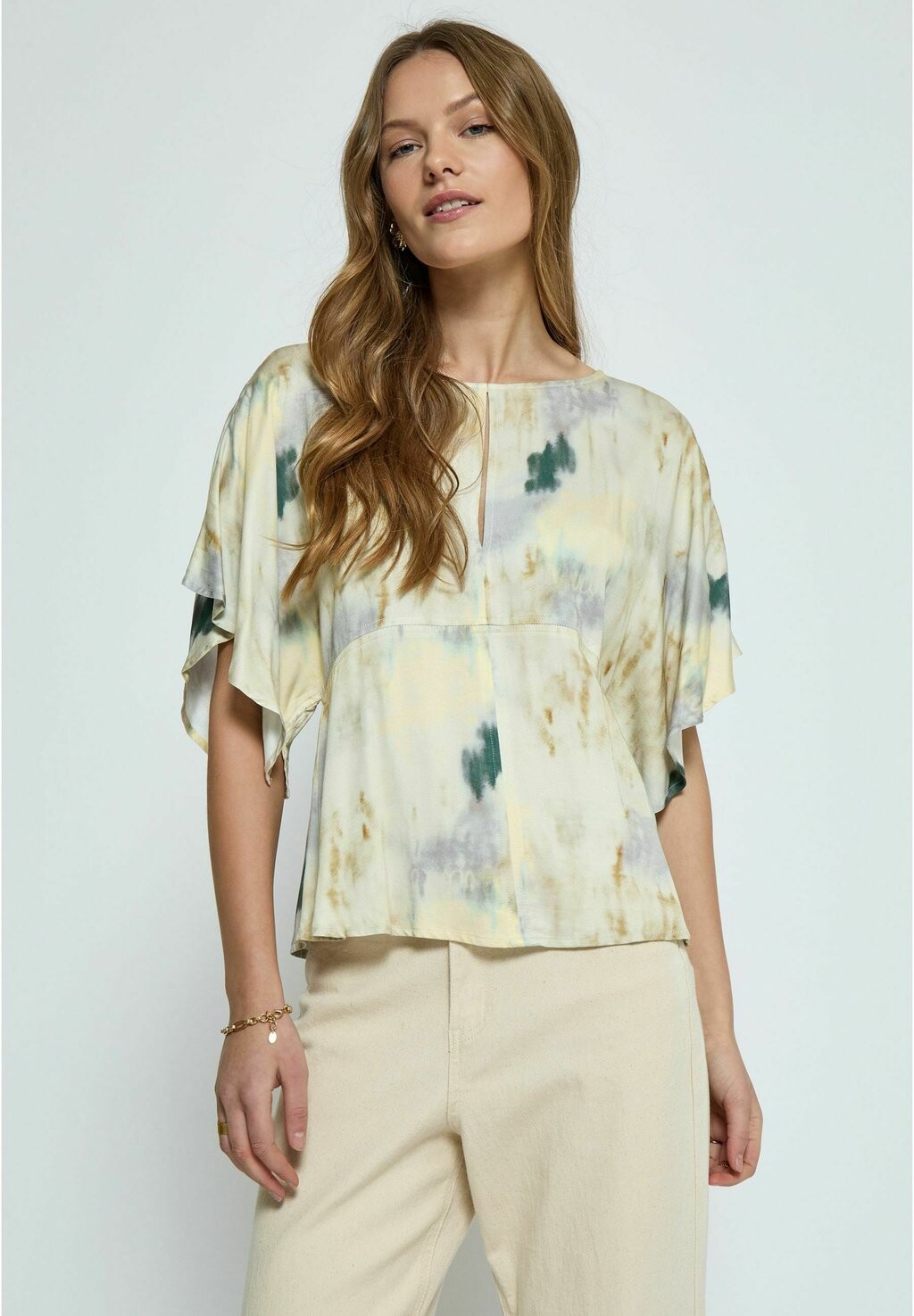 

Блузка PCTHILDE HALF SLEEVE PEPPERCORN, цвет p safari sand print