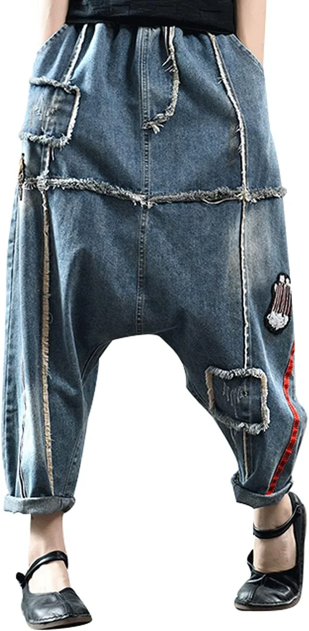 

Женские джинсы-шаровары Casual с эластичным поясом Bigasset