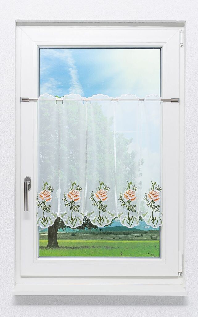 

Панельная штора от Plauener Spitze - Rosenglück (Ш х В) 179,30см*60см оранжевый/оранжевый