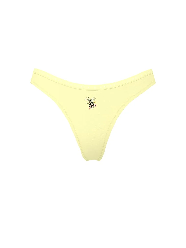 Трусики-Стринги из эластичного хлопка с высоким вырезом для ног Victoria'S Secret, Smooth Lemonade — фото 3