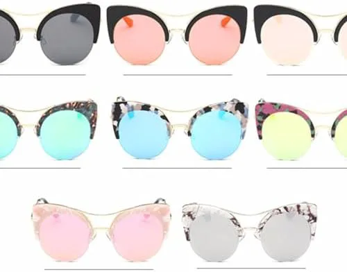 

Солнцезащитные очки «кошачий глаз» большого размера, розовые, цвета розового золота, классические модные женские очки 2026 года MTZJH, Yb82a Flower Silver