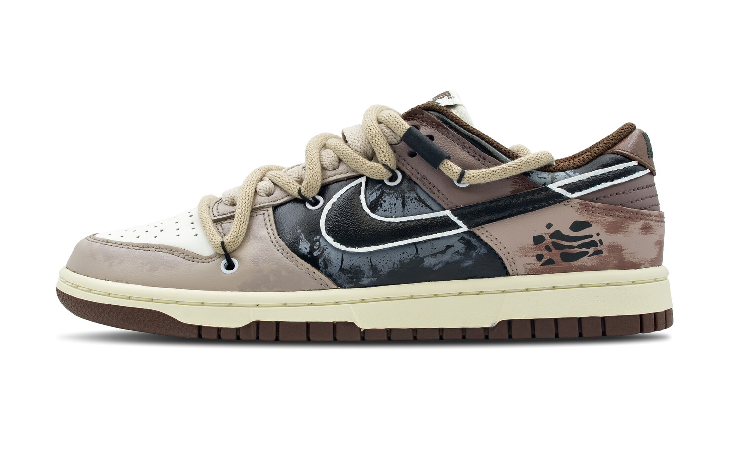 

Кроссовки Nike Dunk Skateboarding Shoes Women's Low-top White/black, цвет Tan