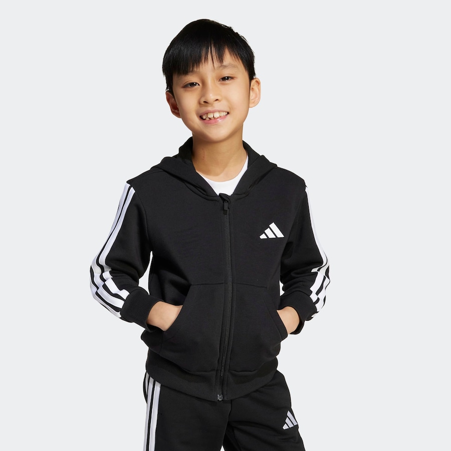 Спортивная толстовка с капюшоном на молнии ADIDAS SPORTSWEAR, черный — фото 4