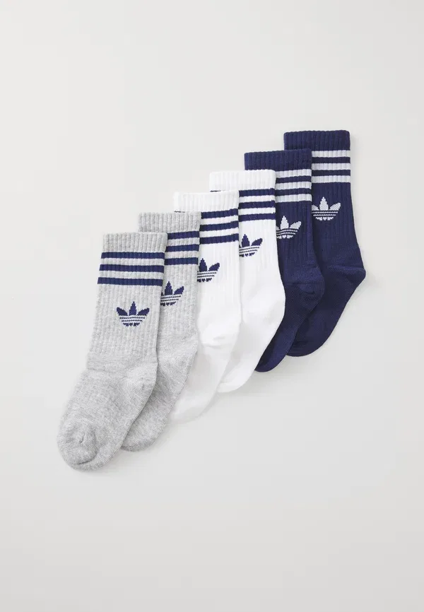 Носки 3S crew s 6p k Adidas Originals, белый/светло-серый меланж/тёмно-синий