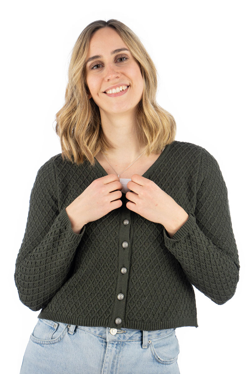 

Кардиган OS Trachten Strickjacke Quivun, темно-зеленый