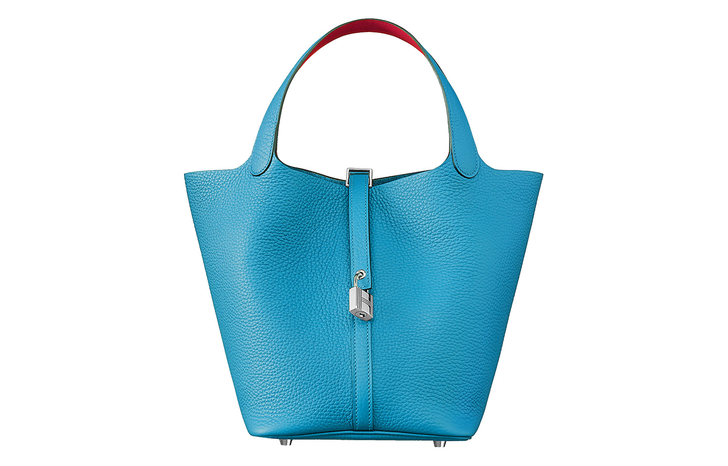 

HERMES Пикотин Лок Клеменс со Свифт кожаная корзинка сумка ведро женская синяя