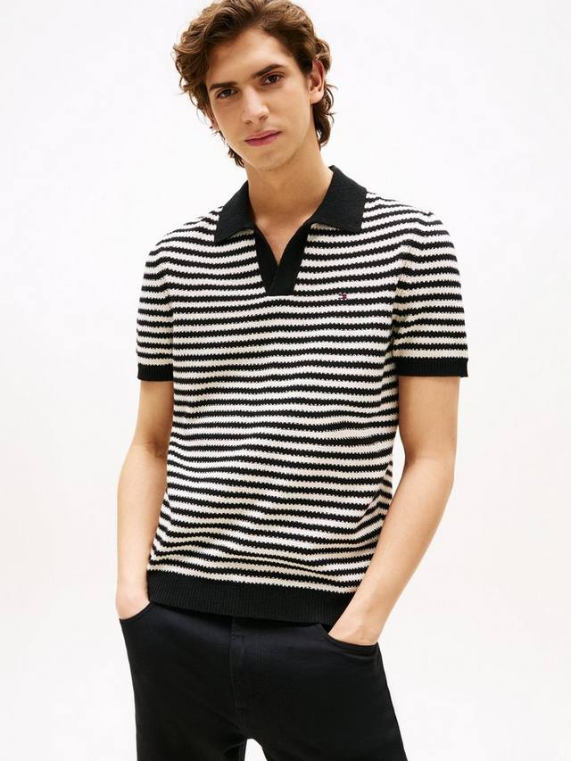 

Поло с коротким рукавом из хлопковой смеси в полоску Tommy Hilfiger, Navy/Multi