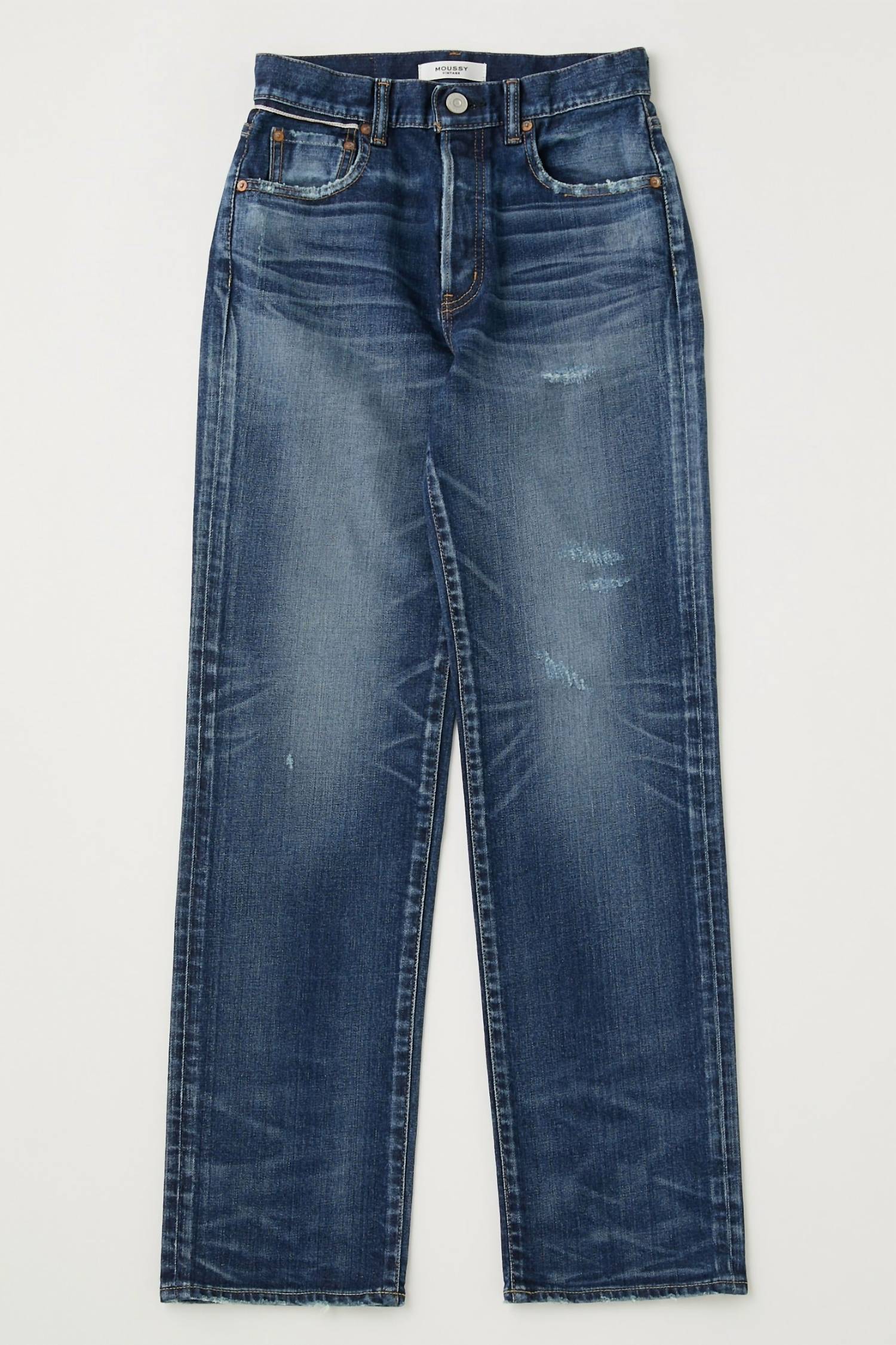 

Джинсы Vintage Clarence Straight с высокой талией темно-синего цвета Moussy