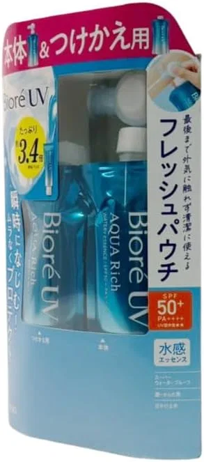 Солнцезащитный крем для тела Biore UV Aqua Rich, набор с дозатором и сменным блоком, 30 г + 50 г