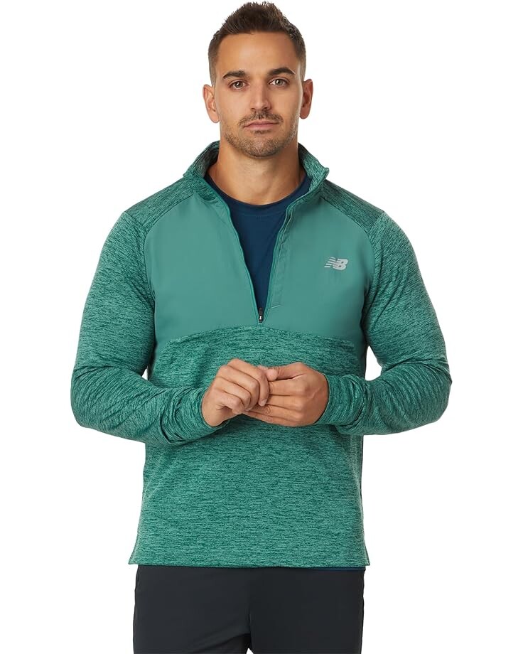 

Пуловер New Balance Athletics Heat Grid 1/2 Zip, цвет New Spruce