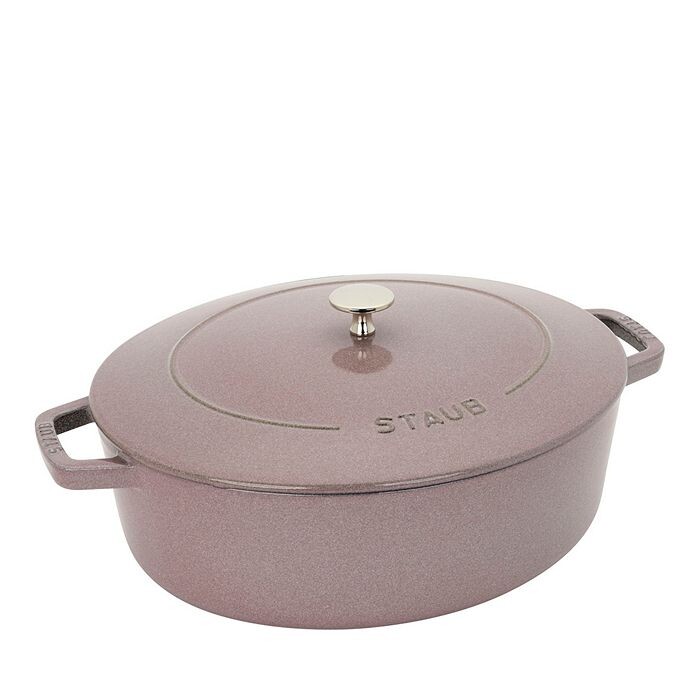 

Чугун Staub 6,25 кварты. Широкая овальная голландская жаровня, розовый