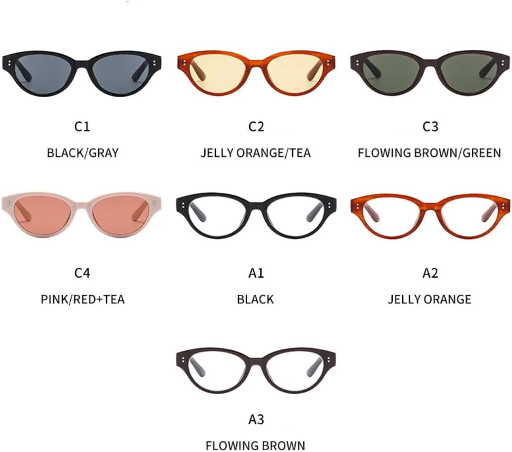 

Солнцезащитные очки с защитой UV400 | Маленькая оправа "кошачий глаз" | для женщин и мужчин | для занятий спортом на открытом воздухе и вождения DSVIGF, Black Gray