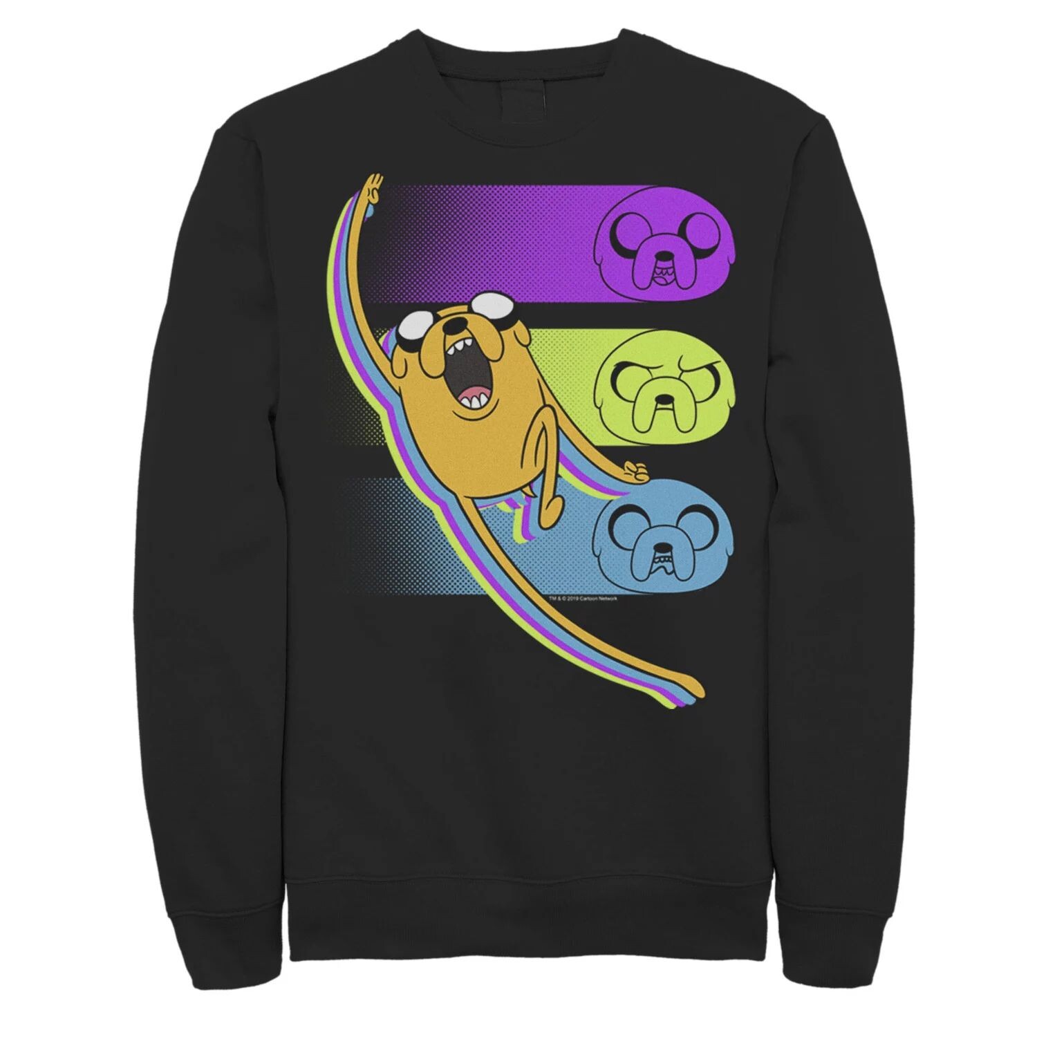 

Мужской свитшот Cartoon Network Adventure Time Jake Emotions Licensed Character, черный