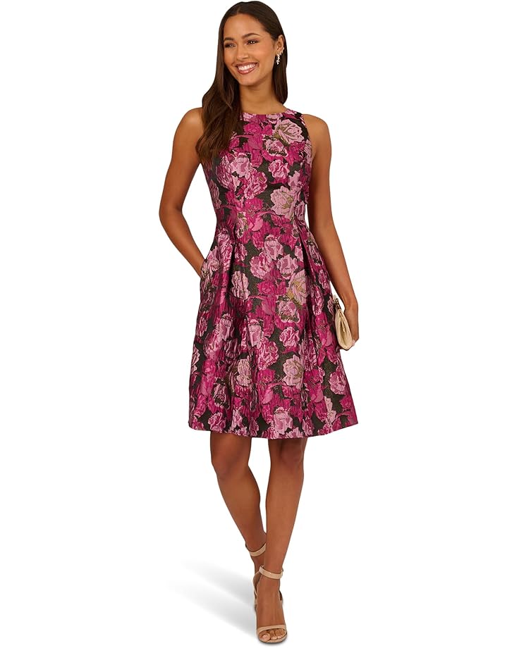 

Женское платье Adrianna Papell Jacquard Envelope Short, Pink/Black Multi
