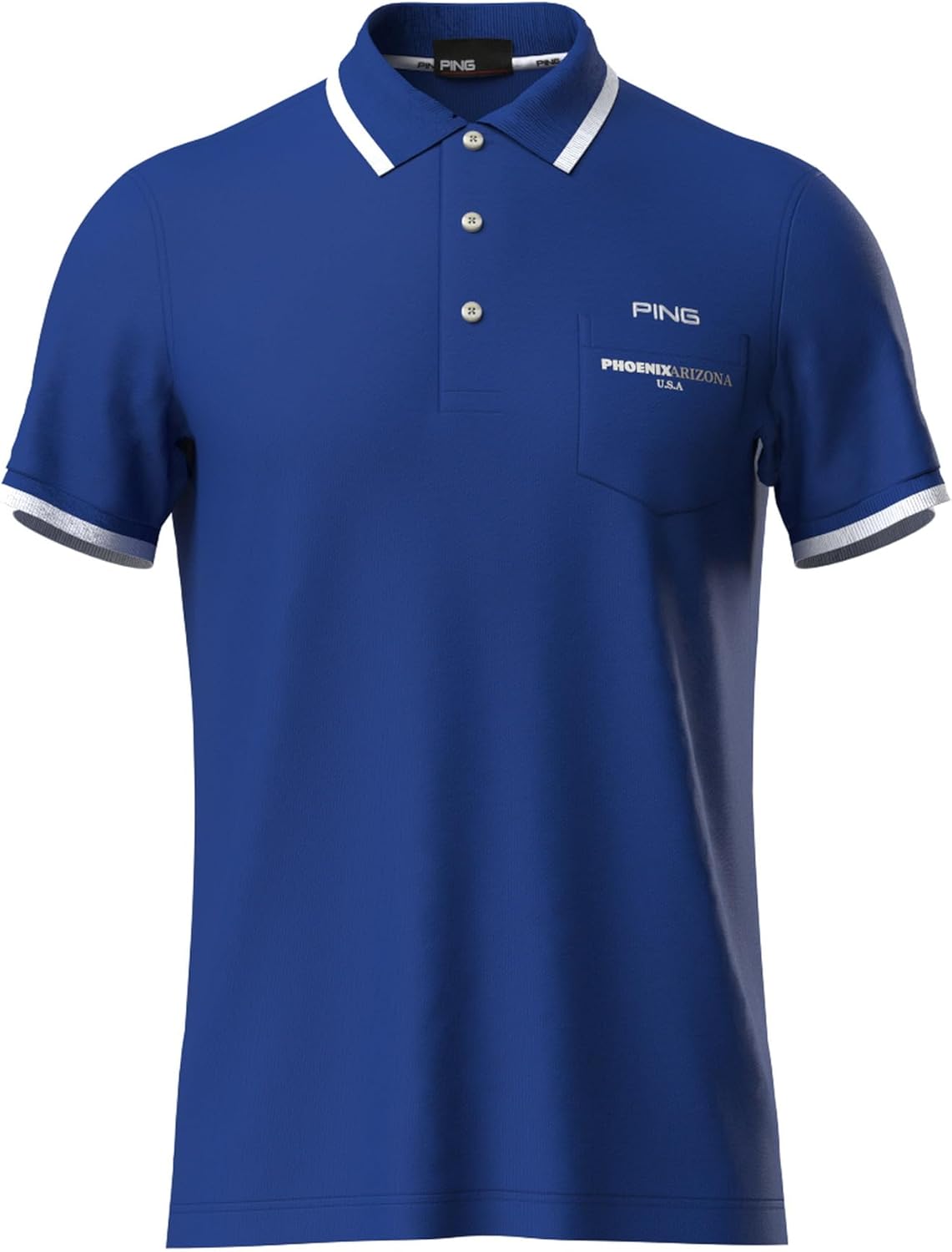 

Мужская поло-рубашка с коротким рукавом на подкладке от Ping Apparel (сверхбыстросохнущая) 621-6160201, синий