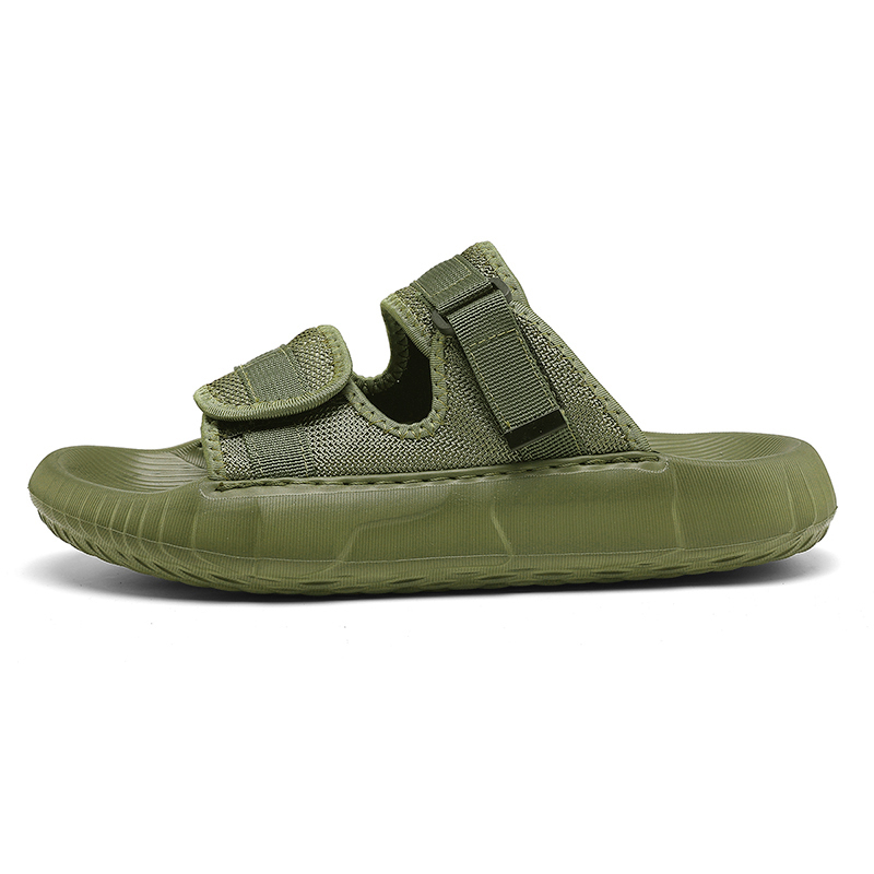 

Wen Nai Резиновые износостойкие тапочки-слайды мужские зеленые