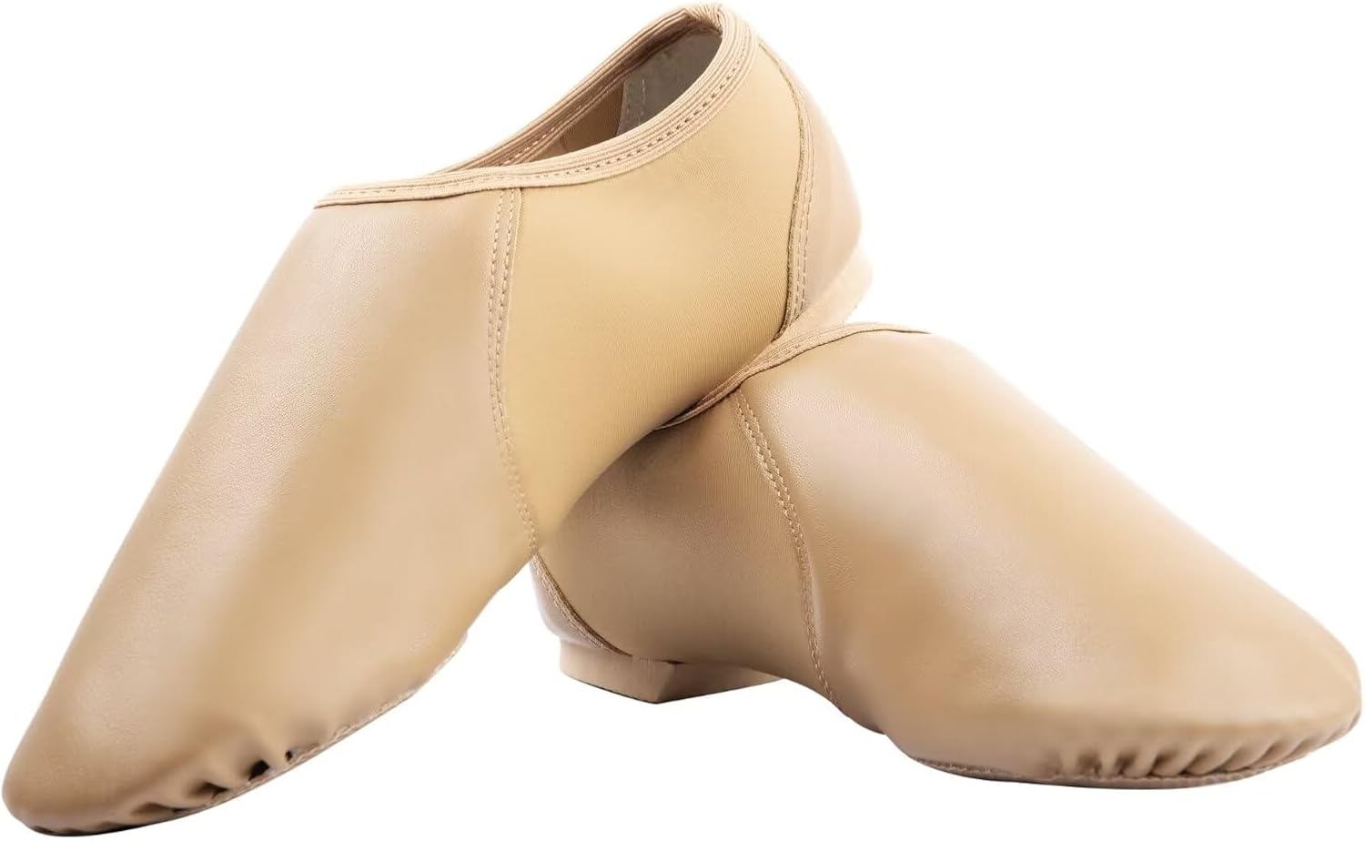 

Танцевальные джазовые туфли, балетки с круглым носком из мягкой кожи для женщин и мужчин Asyusyu, коричневый