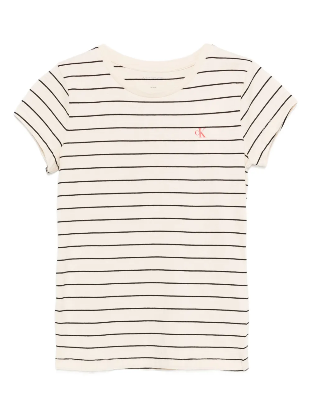 

Полосатая хлопковая футболка Calvin Klein Kids, нейтральный
