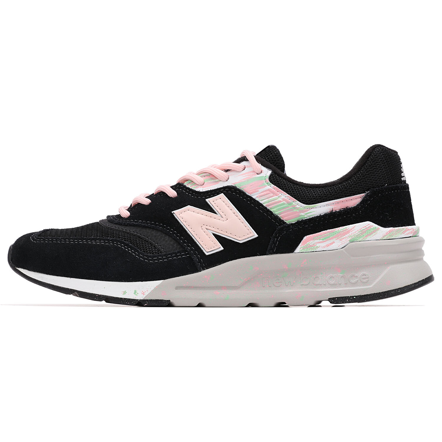 

Кроссовки NB 997 унисекс с низким верхом, цвет черный/розовый/зеленый New Balance